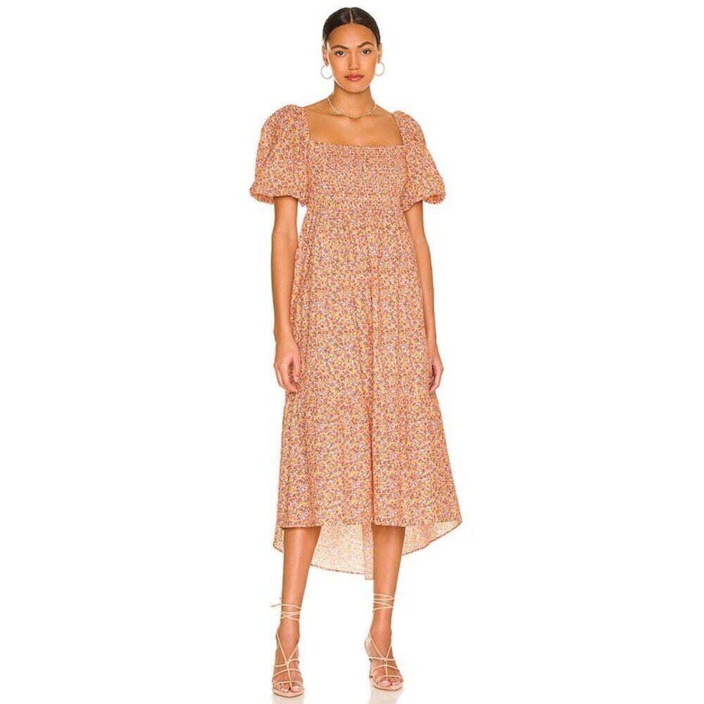 MINKPINK Morwell Midi Floral Multicolor Dress-sz Medium